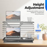 Hoodutric Standing Desk Converter Height Adjustable, Sit to Stand up Desk Riser Computer Workstation use in Laptop and Single Monitor Ergonomic Desktop Workstation for Home Office - Black Hoodutric