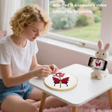 Butterfly Rose Embroidery Kits for Beginners Adults, Valentine's Day Hand Embroidery Kits, Cross Stitch Kits for Adult Anniversary Valentine's Gifts, Entire Set of Embroidery Supplies & Video Tutorial