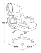 Office Star FL Series Faux Leather Manager's Adjustable Office Chair with Lumbar Support and Padded Arms, Chocolate Office Star Products