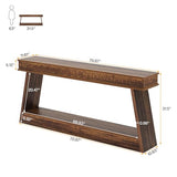 Tribesigns 70.9 Inch Long Console Table for Entryway, 2-Tier Farmhouse Entryway Table with Storage, Narrow Sofa Table Behind The Couch, Wood Accent Table for Hallway, Living Room, Foyer, Dark Brown Tribesigns