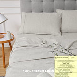 100% Linen Sheets Twin Linen Bedding 100% French Natural Flax with Stone Washed 16 Inch Deep Pocket Ultra Breathable (1 Flat, 1 Fitted Sheet and 1 Pillowcase Natural Linen Twin) Berklan