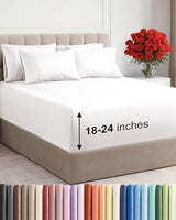 Extra Deep King Sheet Set - 6 Piece Breathable and Cooling Sheets - Hotel Luxury Bedding for Women, Men, Kids & Teens - Easy & Secure Fit - Soft and Wrinkle Free - Extra Deep Pockets - Antique White CGK Unlimited
