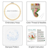 Louise Maelys Dog Embroidery Kits for Beginners with Floral Pattern,Cross Stitch Kit for Adults DIY Needlepoint with Embroidery Instructions