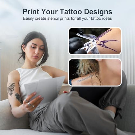 Tattoo Stencil Printer, Portable Wireless Bluetooth Thermal Transfer Machine, Supports 8.5 x 11 Letter A4 A5 Sizes, Perfect for Tattooist Business Trip Travel Home Office-Smartphone PC and Laptop NULLTONEX