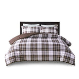 Madison Park Essentials Parkston Plaid Comforter, Matching Sham, 3M Scotchguard Stain Release Cover, Hypoallergenic All Season Bedding-Set, Twin/ Twin XL, Brown, 2 Piece Madison Park