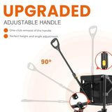 OVERMONT Collapsible Foldable Wagon Cart - 220lbs Extended Heavy Duty Folding Utility Wagons with Wheels - 100L Lightweight Garden Grocery Cart for Shopping, Grocery,Sports,Garden Overmont