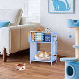 Gugsey Sky Blue Kids Nightstand, Small Nightstand for Bedroom, End Table with Hooks and Holder, Toddler Bedside Table, Desk Organizer for Office, Small Desk for Living Room, Dorm (Sky Blue) Gugsey