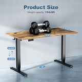DUMOS 48 Inch Electric Standing Desk Height Adjustable, Sit to Stand Up Computer Workstations Work PC Table Home Office Study Writing Gaming Desks with Memory Presets for Walking Pad, Bedroom, Rustic DUMOS