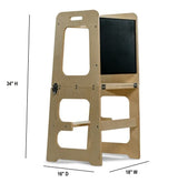 Avenlur Date 4-in-1 Foldable Kitchen Tower - Toddler Step Stool with Chalkboard, Desk Table and Chair - Waldorf and Montessori Kitchen Stool - Kitchen Stool Tower for Toddlers 18 Months to 6 Years Avenlur