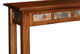 Leick Home 10059 Rustic Slate Tile Hall Console Sofa Table with Shelf, Rustic Oak Leick Home