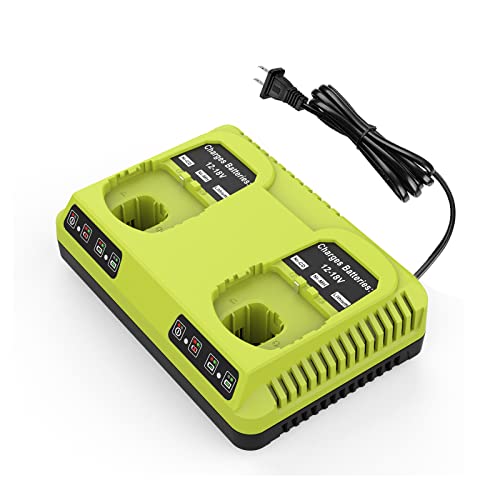 Energup 2Port 18V P117 Replace for Charger for Ryobi 18V Battery ONE+ P117 P118 for Ryobi 18V Max Lithium NiCd Battery P100 P102 P103 P105 P107 P108 Dual Chemistry 12-18V for Ryobi Battery Ch - WoodArtSupply