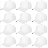 ZH Plain Baseball Caps,Adjustable Baseball Caps,Lot 12 PC Unisex Blank Design Baseball Caps White ZH