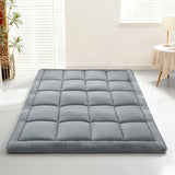 ALPSWAN Japanese Floor Mattress Futon, Thick 5-Layer Roll Up Foldable Mattress, Comfortable Foam Tatami Mat Sleeping Pad (Gray, Twin) ALPSWAN