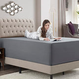 Empyrean Charcoal Grey Extra Deep Pocket Fitted Sheet Full Size, Hotel Luxury Deep Pocket Full Size Fitted Sheet Only Easily Fits 18 to 24 Inch Mattress, Soft, Wrinkle-Free with Corner Straps Empyrean Bedding