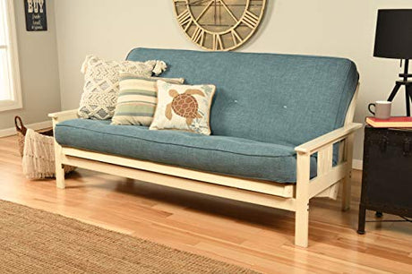 Kodiak Furniture 8" Full Size Spring Futon Mattress Replacement, Sleeper Sofa Bed Mattress, Linen Aqua - Frame Not Included Kodiak Furniture