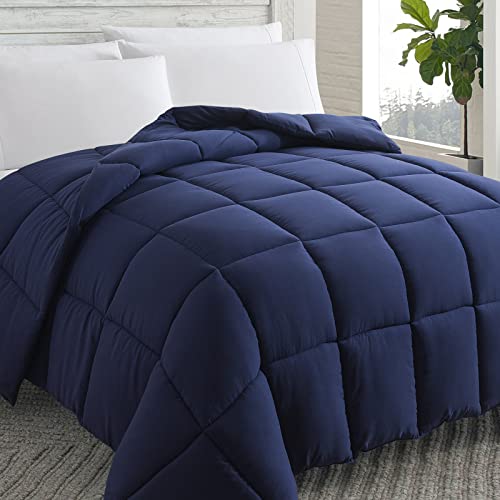 Cosybay Down Alternative Comforter (Navy Blue, Full) - All Season Soft Quilted Full Size Bed Comforter - Duvet Insert with Corner Tabs - Winter Summer Warm Fluffy, 82x86 inches Cosybay
