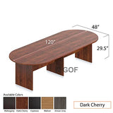 GOF 6FT, 8FT, 10FT Conference Table & Chairs (G11776B) Set, Dark Cherry, Espresso, Artisan Grey, Mahogany, Walnut (10FT with 8 Chairs, Dark Cherry) GOF