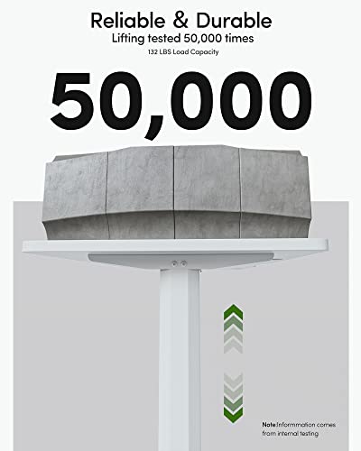 BANTI 55"x24" Standing Desk, Electric Stand up Height Adjustable Home Office Table, Sit Stand Desk with Splice Board, White Frame & White Top BANTI