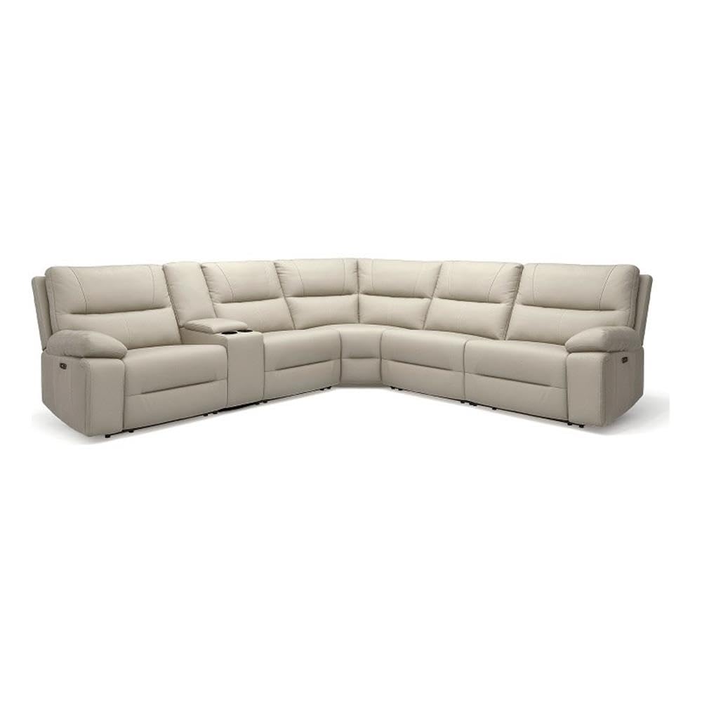 Pemberly Row Modern Power Motion 6 Piece Reclining Sectional with Cup Holders Pemberly Row