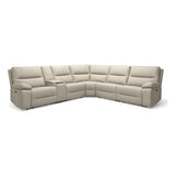 Pemberly Row Modern Power Motion 6 Piece Reclining Sectional with Cup Holders Pemberly Row