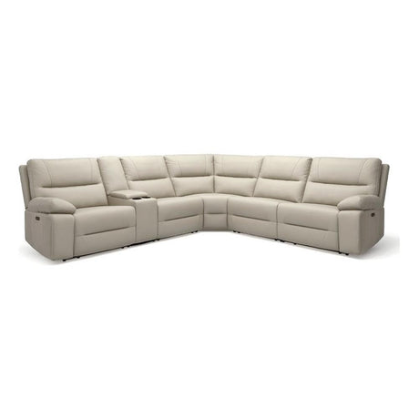 Pemberly Row Modern Power Motion 6 Piece Reclining Sectional with Cup Holders Pemberly Row
