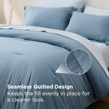 Bedsure Queen Comforter Set - 7 Pieces Grayish Blue Queen Bedding Set for All Seasons, Boho Contrasting Design Bed in a Bag with Comforter, Sheets, Pillowcases & Shams Bedsure