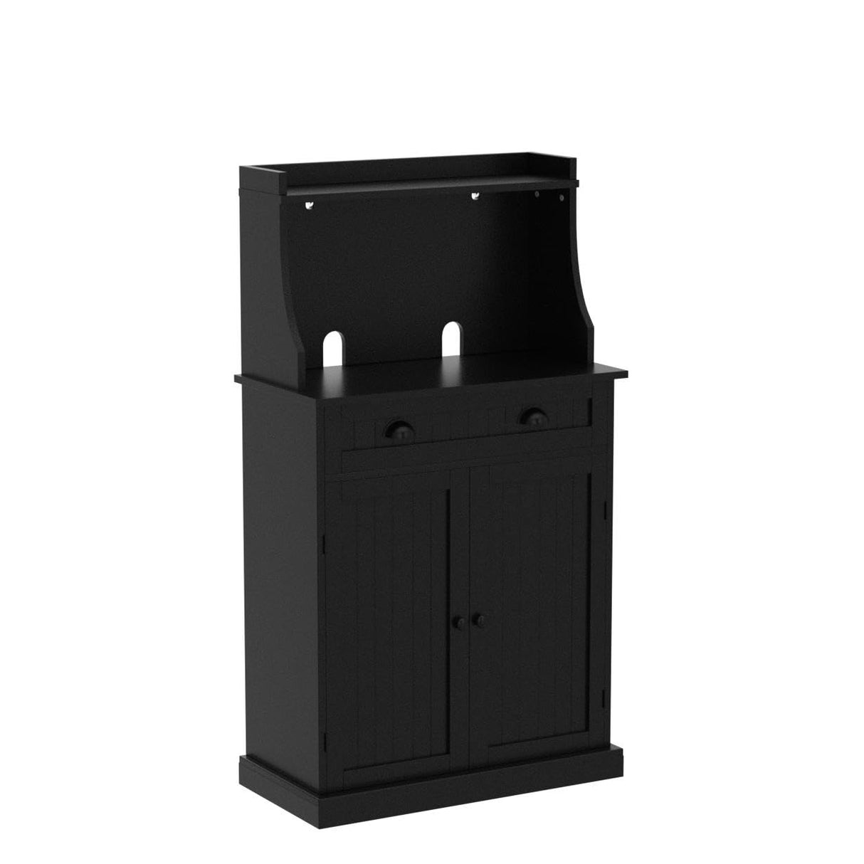 ARTPOWER 54" Kitchen Microwave Cabinet/Stand with Storage and Drawers, Pantry Storage Cabinet with Hutch & Adjustable Shelves for Kitchen, Dining Room, Living Room, Hallway in Black ARTPOWER