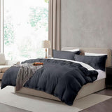 Hearth & Harbor Full Duvet Cover Set - Full Soft Prewashed Dark Grey Duvet Cover, 3 Piece Set with Zipper Closure, 1 Duvet Cover 80x90 inches and 2 Pillow Shams Hearth & Harbor