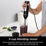 Ninja Hand Mixer, Immersion Blender, Foodi Power Mixer System, 750-Peak-Watt Handheld Emulsion Blender & Electric Hand Mixer Combo With Whisk, Beaters & 3-Cup Blending Vessel,120 volts, Black CI101 Ninja