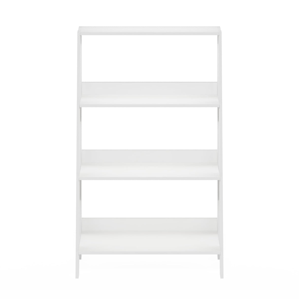 Furinno Ladder Bookcase Display Shelf, 4-Tier, White Furinno