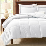 CozyLux Full Size Comforter Sets - White Comforter Full Size, 3 Pieces Box Stitched Bed Set for All Seasons, Soft Lightweight Bedding Sets with 1 Down Alternative Comforter and 2 Pillow Shams CozyLux