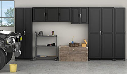 SystemBuild Evolution Kendall 16" Utility Storage Cabinet, Black - WoodArtSupply