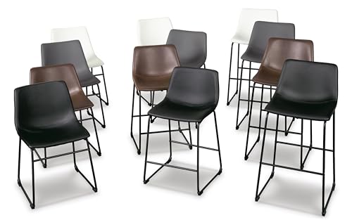 Signature Design by Ashley Centiar 24" Counter Height Modern Bucket Barstool, 2 Count, Black Signature Design by Ashley