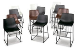 Signature Design by Ashley Centiar 24" Counter Height Modern Bucket Barstool, 2 Count, Black Signature Design by Ashley