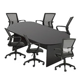 GOF 6FT, 8FT, 10FT Conference Table & Chair (G10705B) Set, Dark Cherry, Espresso, Artisan Grey, Mahogany, Walnut (8ft Table with 6 Chairs, Espresso) GOF