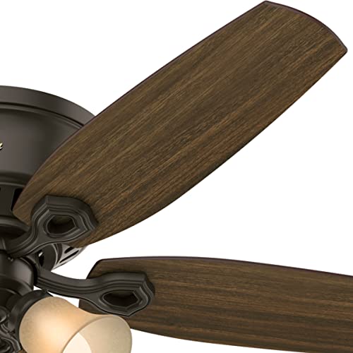 Hunter Fan Company Indoor 53327 52" Builder Low Profile Ceiling Fan with Light, 52 inch, New Bronze finish Hunter