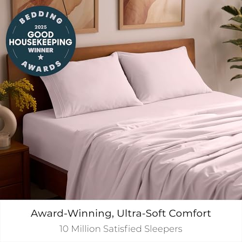 Mellanni Full Sheets Set - 4 PC Iconic Collection Bedding - Hotel Luxury, Extra Soft, Cooling Bed Sheets - Wrinkle, Fade, Stain Resistant (Full, Blush Pink) Mellanni