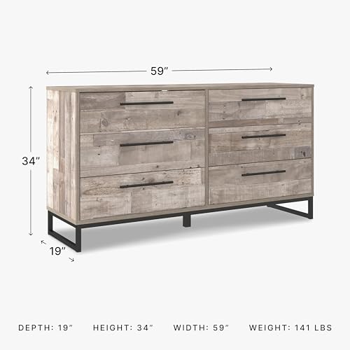Signature Design by Ashley Neilsville 6 Drawer Dresser, Light Brown Signature Design by Ashley