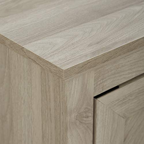 Walker Edison Modern Wood Grooved Buffet Sideboard with Open Storage-Entryway Serving Storage Cabinet Doors-Dining Room Console, 58 Inch, Birch Walker Edison