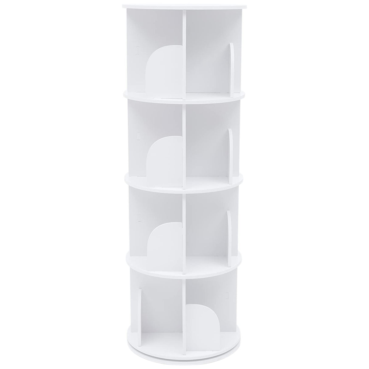 HAPPCUCOE 360° Rotating 4-Tier Bookcase - Stylish Floor Standing Organizer for Any Space HAPPCUCOE