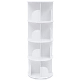 HAPPCUCOE 360° Rotating 4-Tier Bookcase - Stylish Floor Standing Organizer for Any Space HAPPCUCOE
