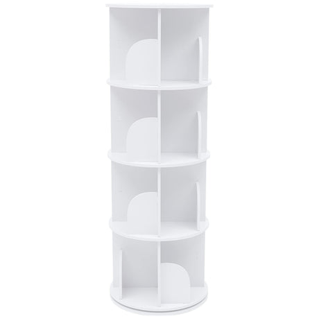 HAPPCUCOE 360° Rotating 4-Tier Bookcase - Stylish Floor Standing Organizer for Any Space HAPPCUCOE