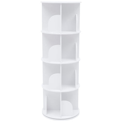 HAPPCUCOE 360° Rotating 4-Tier Bookcase - Stylish Floor Standing Organizer for Any Space