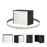 South Shore Myro Kitchen Island, Faux Black Stone and White South Shore