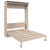 Modern Queen Size Murphy Bed Wall Bed with Light, Traditional Solid Wood Murphy Cabinet Bedframe, Can be Folded, Space-Saving Design XD Designs