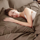 Bedsure Full Comforter Set Brown - Bed in a Bag Full Size Bedding Set 7 Pieces, GentleSoft™ Pintuck Bed Set Gift for Family, Pinch Pleat All Season Comforter with Sheets, Pillowcases & Shams