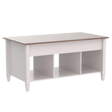 VINGLI Lift Top Coffee Table, White, with Storage Shelf/Hidden Compartment, Gas Lift Mesa De Centro para Sala Pop Up Coffee Table VINGLI