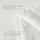 CozyLux Twin Comforter Set with Sheets 5 Pieces, White Seersucker Textured Bed in a Bag for Girls, Luxury Soft Bedding Set with Down Alternative Comforter, Sheets, Pillowcase & Sham for All Seasons CozyLux
