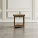 Jofran Reclamation Rustic Reclaimed Solid Wood Square End Table with Storage Shelf Jofran Inc.