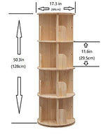 360° Rotating 4-Tier Solid Wood Bookshelf for Kids & Adults - Space-Saving Floor Organizer Heehee
